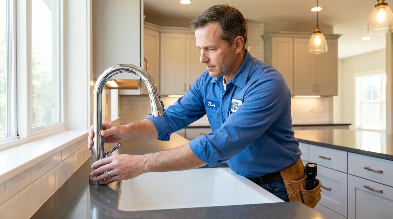 Kitchen faucet installation by Johns Plumbing LLC in Madison