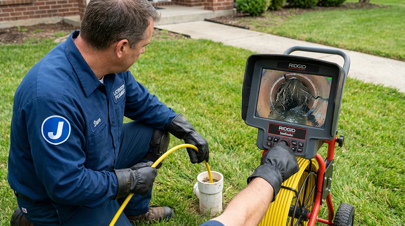 Sewer camera inspection being performed by Johns Plumbing LLC in Madison